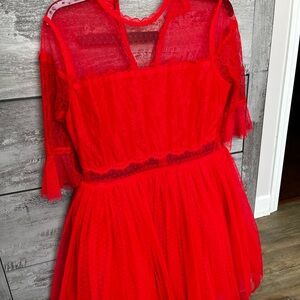 ASOS red prom tulle dress size 10